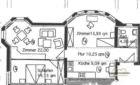 Erdgeschoßwohnung Bitterfeld-Wolfen Bitterfeld - 3 Zimmer, 74 m&sup2;, 533&euro; | Angebot:26719243