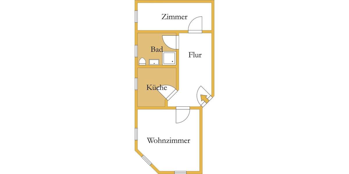Etagenwohnung Köthen (Anhalt) Köthen - 2 Zimmer, 57 m&sup2;, 435&euro; | Angebot:26388388