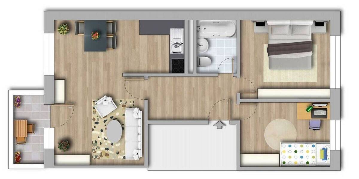 Etagenwohnung Halle (Saale) Südliche Neustadt - 3 Zimmer, 56 m&sup2;, 310&euro; | Angebot:26244306