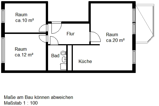 In der Herrichtung! 3-RaumWohnung in der Aufzugsetage mit Dusche!