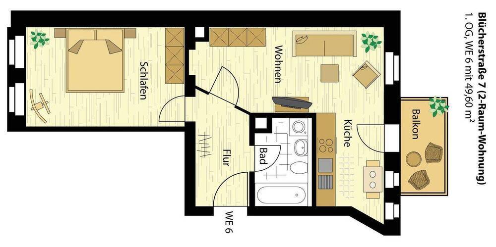 Fix & Fertig zum Neubezug ! 1,5 ZKB + schöner Balkon 51 qm frisch saniert sucht SIE!