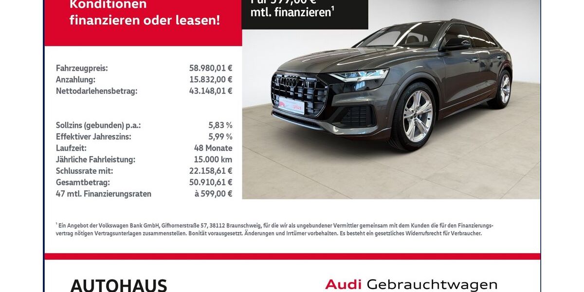 Audi Q8 72.329 km 56.879 &euro; Bitterfeld-Wolfen 06749