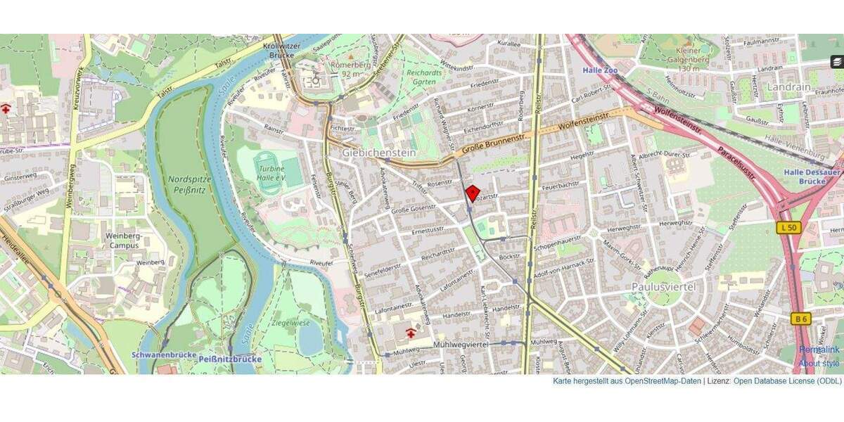 Etagenwohnung Halle/Saale Giebichenstein - 2 Zimmer, 57 m&sup2;, 136.000&euro; | Angebot:25815993