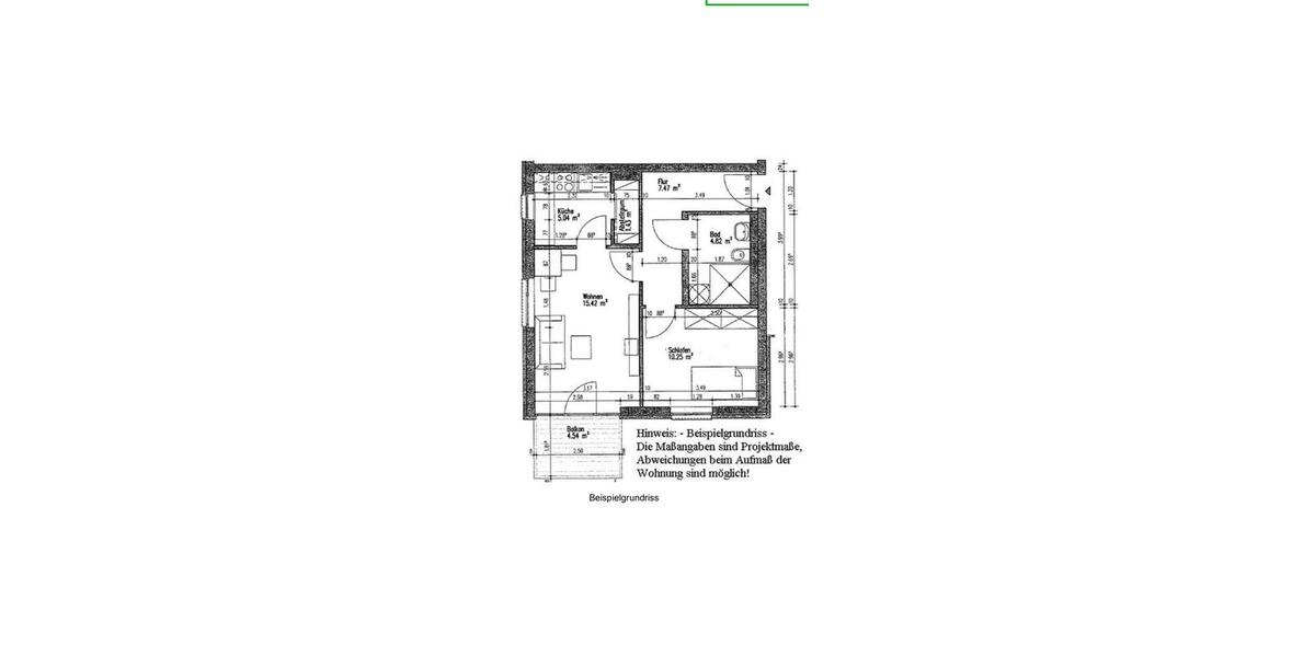 Etagenwohnung Halle (Saale) Halle-Neustadt - 2 Zimmer, 48 m&sup2;, 556&euro; | Angebot:27634242