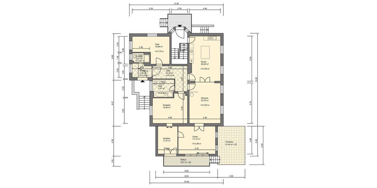 Etagenwohnung Halle (Saale)-Dölau Dölau - 4 Zimmer, 159 m&sup2;, 555.000&euro; | Angebot:25999091