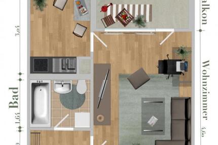 Charmante 1-Raumwohnung mit Balkon ab dem 01.01.2026 zu vermieten 1 zimmer