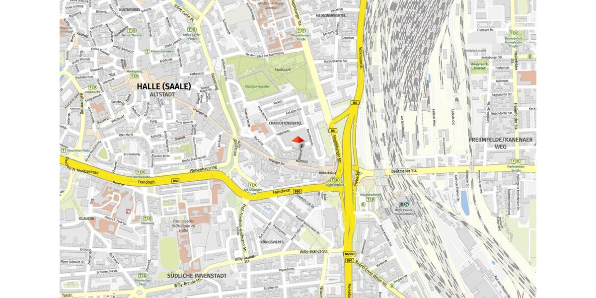 Etagenwohnung Halle (Saale) - 4 Zimmer, 98 m&sup2;, 890&euro; | Angebot:25379570