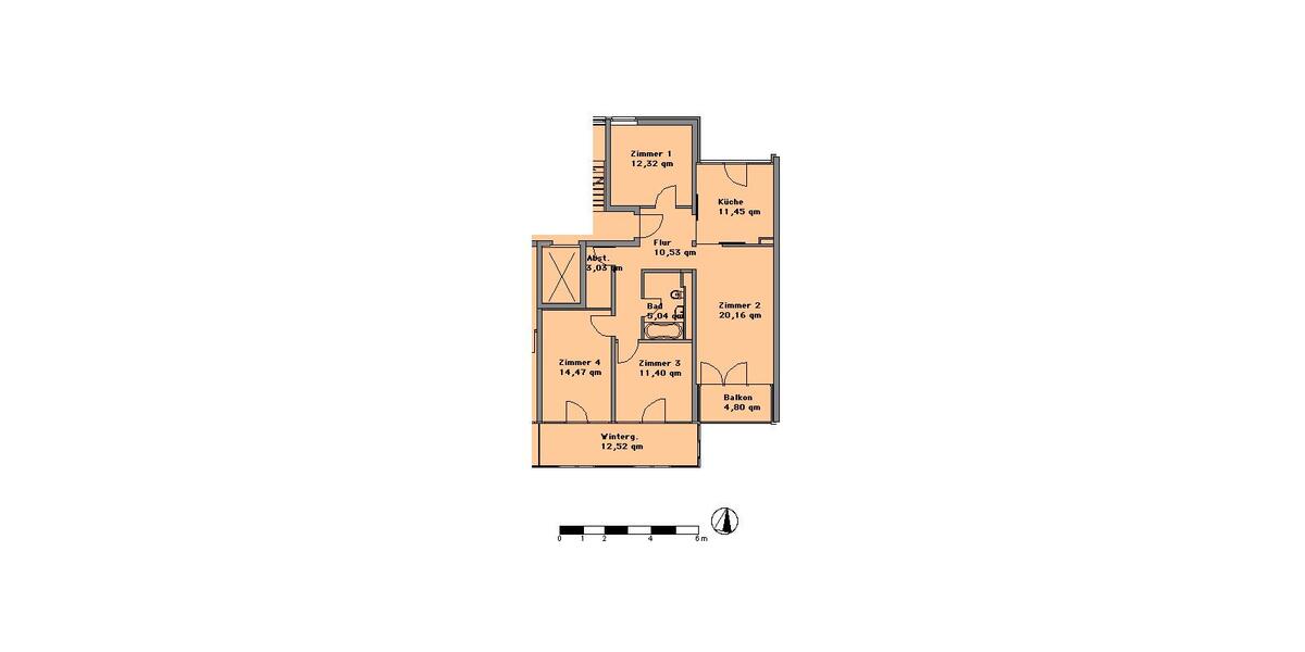 Etagenwohnung Halle (Saale) Damaschkestraße - 4 Zimmer, 97 m&sup2;, 777&euro; | Angebot:26464014