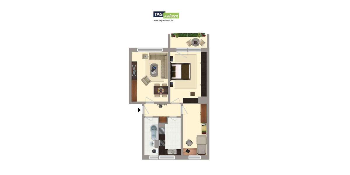 Etagenwohnung Lutherstadt Eisleben - 3 Zimmer, 57 m&sup2;, 371&euro; | Angebot:26291223