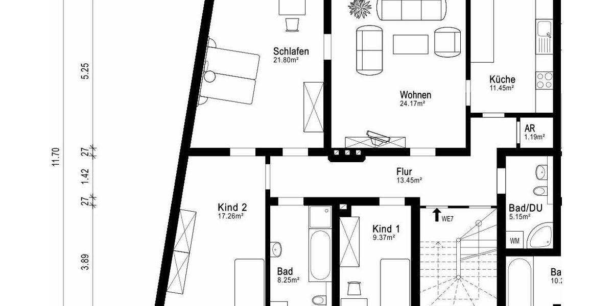 Etagenwohnung Lützen - 4 Zimmer, 120 m&sup2;, 900&euro; | Angebot:26797660