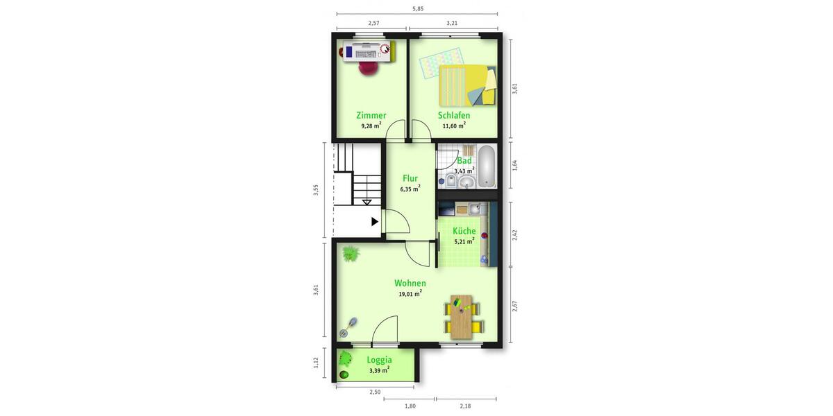 Tolle 3 Zimmer-Wohnung mit schönem Ausblick 3 zimmer