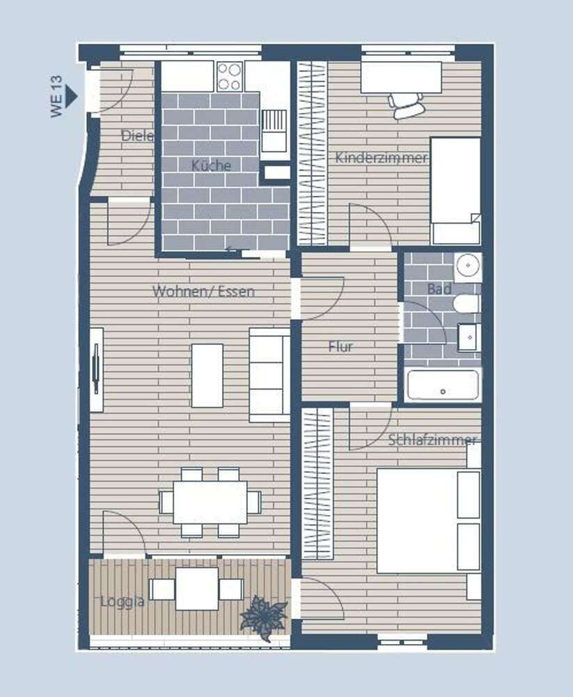 Komfortable 3-Zimmerwohnung mit Loggia in Leipzigs Westen