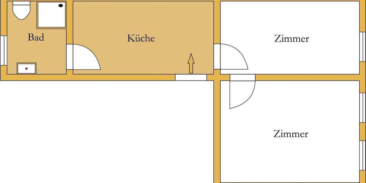 Etagenwohnung Köthen (Anhalt) Köthen - 2 Zimmer, 47 m&sup2;, 315&euro; | Angebot:25665496