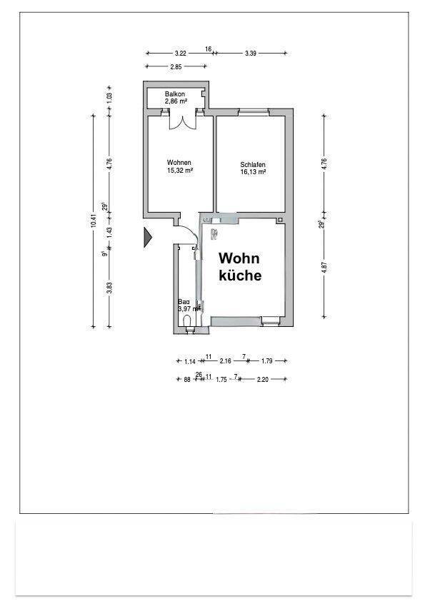 Neu sanierte 3-Raum-Wohnung mit Balkon in ruhiger Seitenstraße