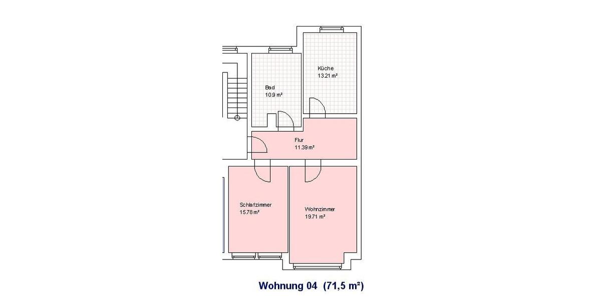 Etagenwohnung Halle (Saale) Damaschkestraße - 2 Zimmer, 71 m&sup2;, 500&euro; | Angebot:26587412