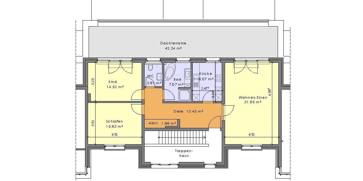 Dachgeschoßwohnung Bitterfeld-Wolfen Bitterfeld - 3 Zimmer, 116 m&sup2;, 1.499&euro; | Angebot:25991447