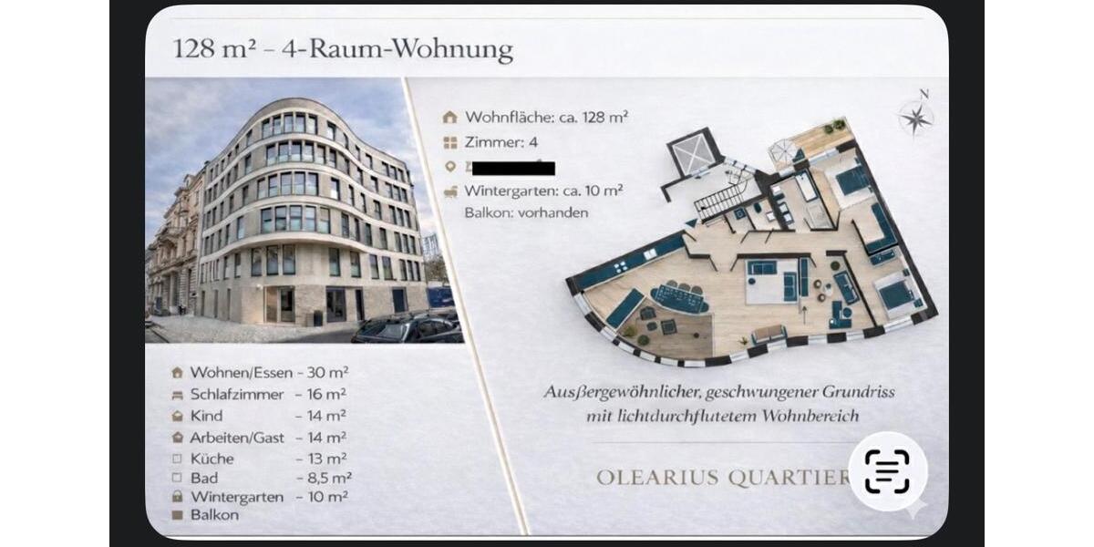 Etagenwohnung Halle (Saale) Frohe Zukunft - 4 Zimmer, 128 m&sup2;, 580.000&euro; | Angebot:25179955