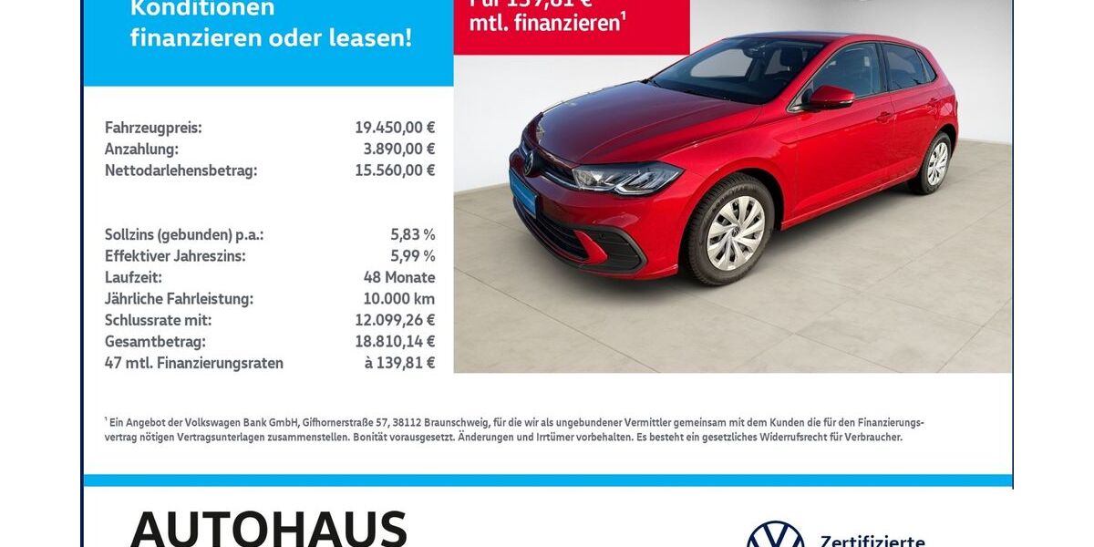 VW Polo 17.048 km 18.980 &euro; Bitterfeld-Wolfen 06749