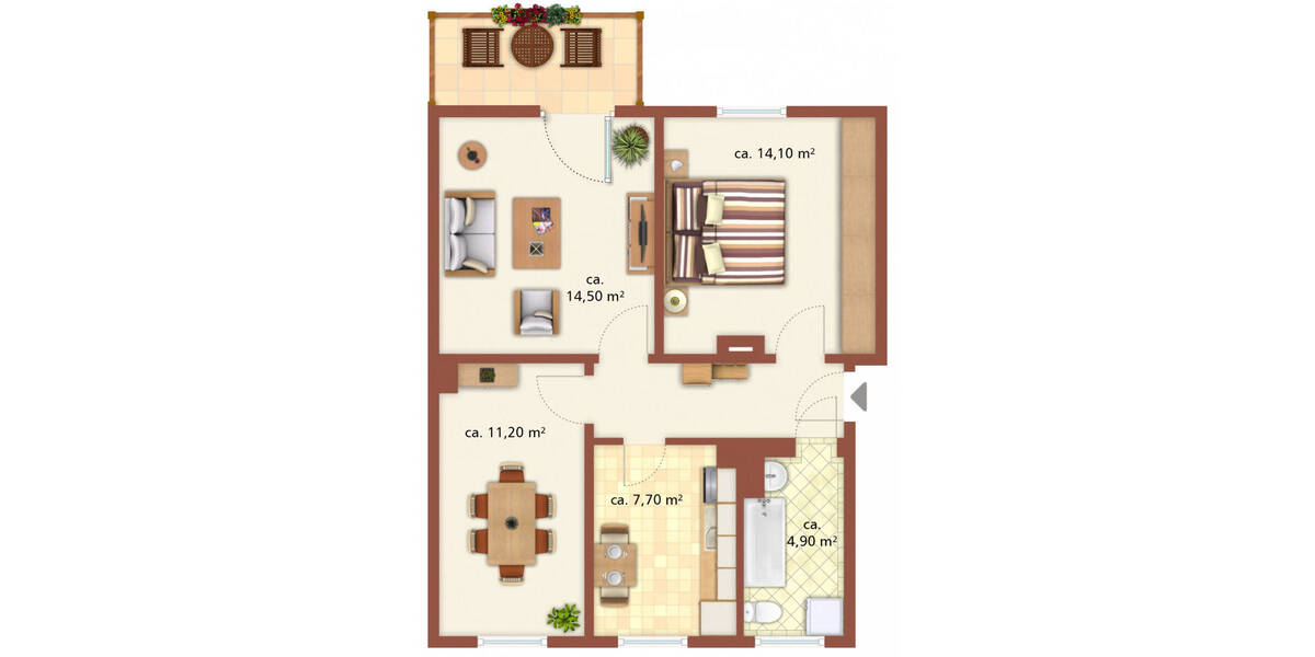 Etagenwohnung Halle Damaschkestraße - 3 Zimmer, 59 m&sup2;, 535&euro; | Angebot:26273913