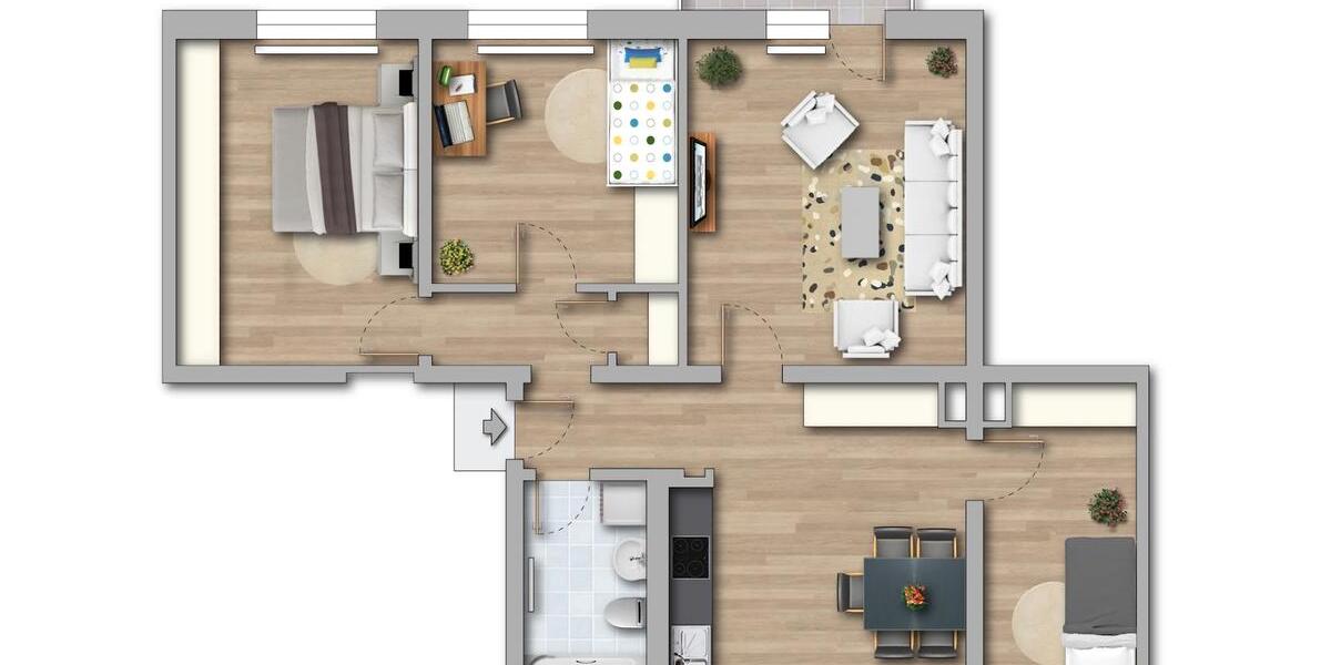 Etagenwohnung Merseburg - 4 Zimmer, 83 m&sup2;, 525&euro; | Angebot:26304900