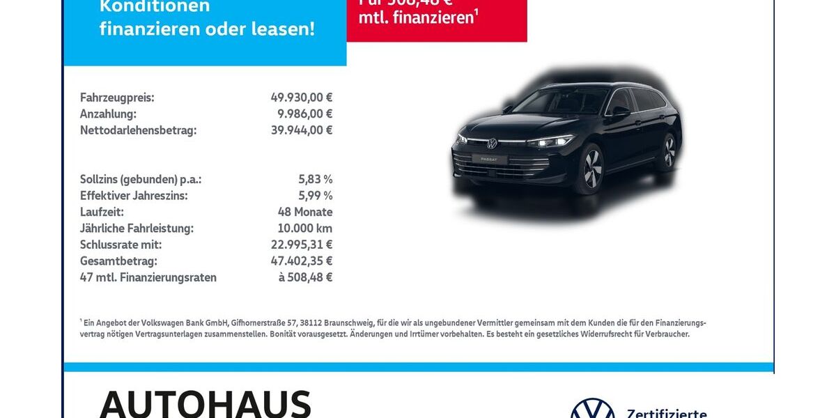 VW Passat Variant 3.500 km 45.790 &euro; Bitterfeld-Wolfen 06749