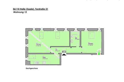 Wohnung Halle Südliche Innenstadt - 2 Zimmer, 63 m&sup2;, 530&euro; | Angebot:26200267