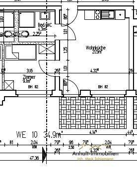 Etagenwohnung Bitterfeld Anhaltsiedlung - 2 Zimmer, 34 m&sup2;, 265&euro; | Angebot:26799302
