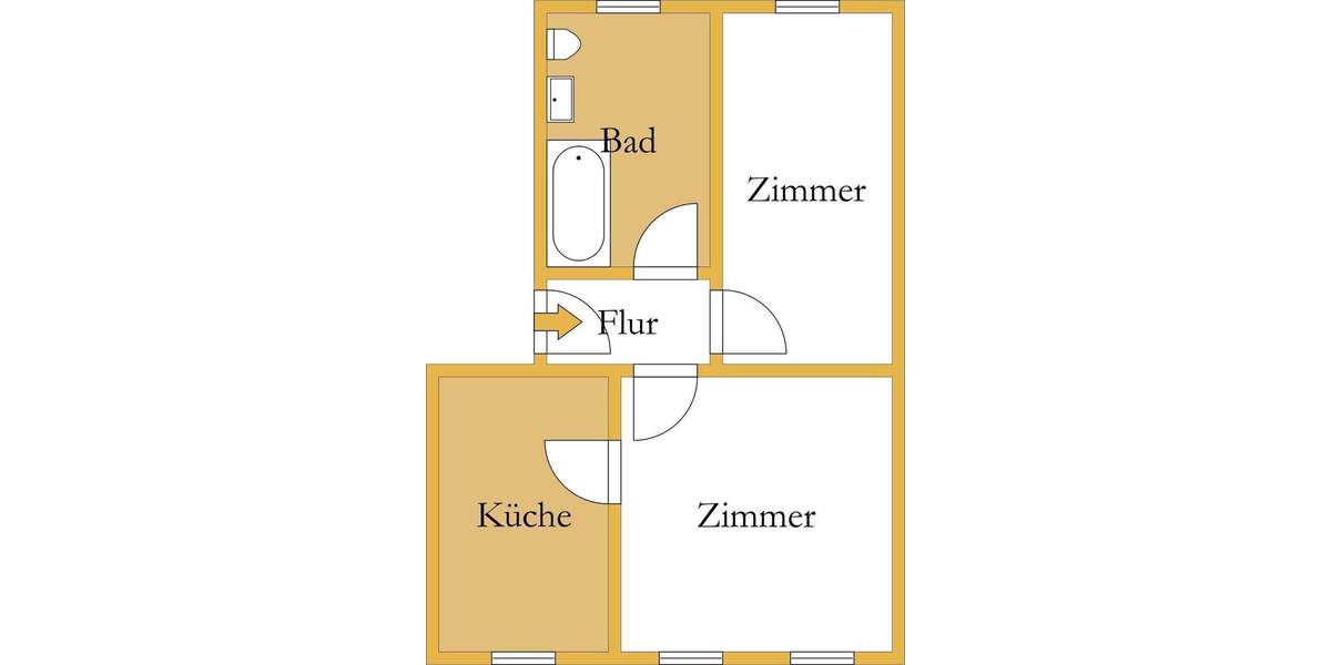 Etagenwohnung Köthen (Anhalt) Köthen - 2 Zimmer, 56 m&sup2;, 375&euro; | Angebot:25796828