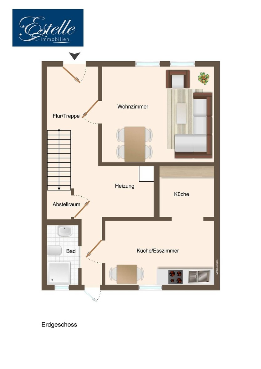 Kein grüner Daumen notwendig - Gasheizung von 2021 - Terrasse 3 zimmer