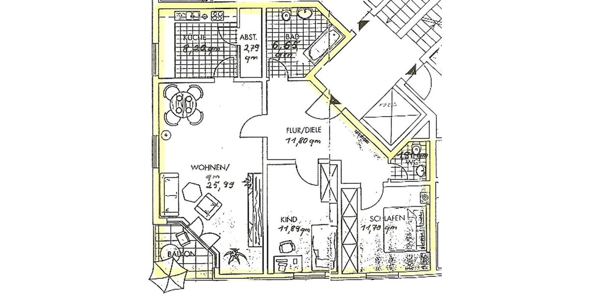 3-Raum-Whg. 83,2 qm 1.OG mit Balkon + TG-Platz - Appartement Schkeuditz Wehlitz | Angebot:27528123
