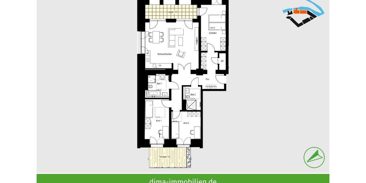 Erdgeschoßwohnung Schkeuditz - 4 Zimmer, 121 m&sup2;, 1.390&euro; | Angebot:23815976