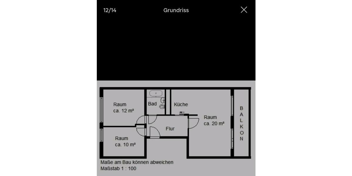 Etagenwohnung Halle (Saale) Büschdorf - 3 Zimmer, 58 m&sup2;, 680&euro; | Angebot:24802520