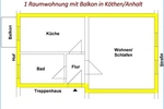 1-Raumwohnung mit Balkon und extra Küche in Köthen ! 1 zimmer
