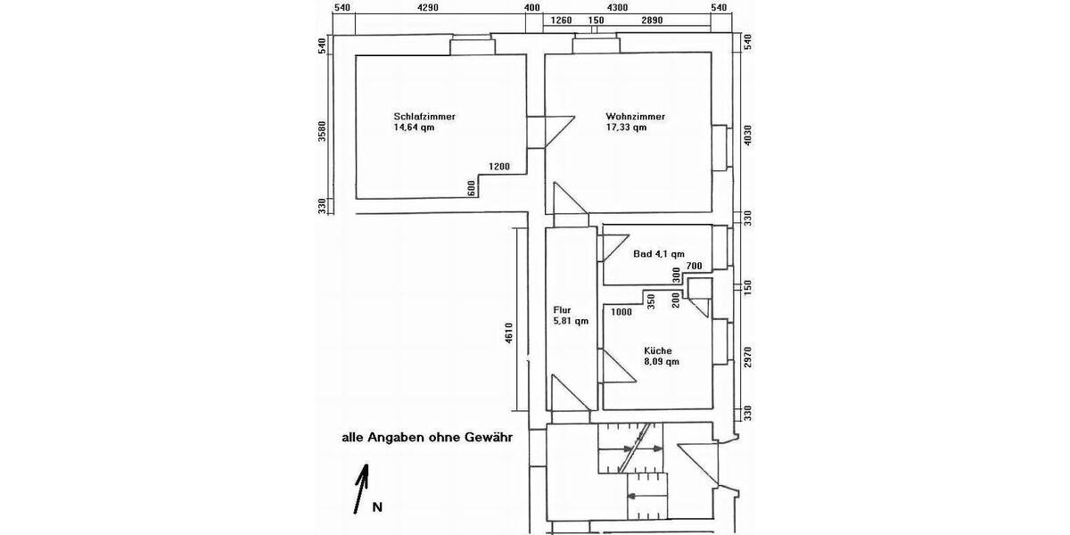 Etagenwohnung Braunsbedra - 2 Zimmer, 51 m&sup2;, 283&euro; | Angebot:26064229