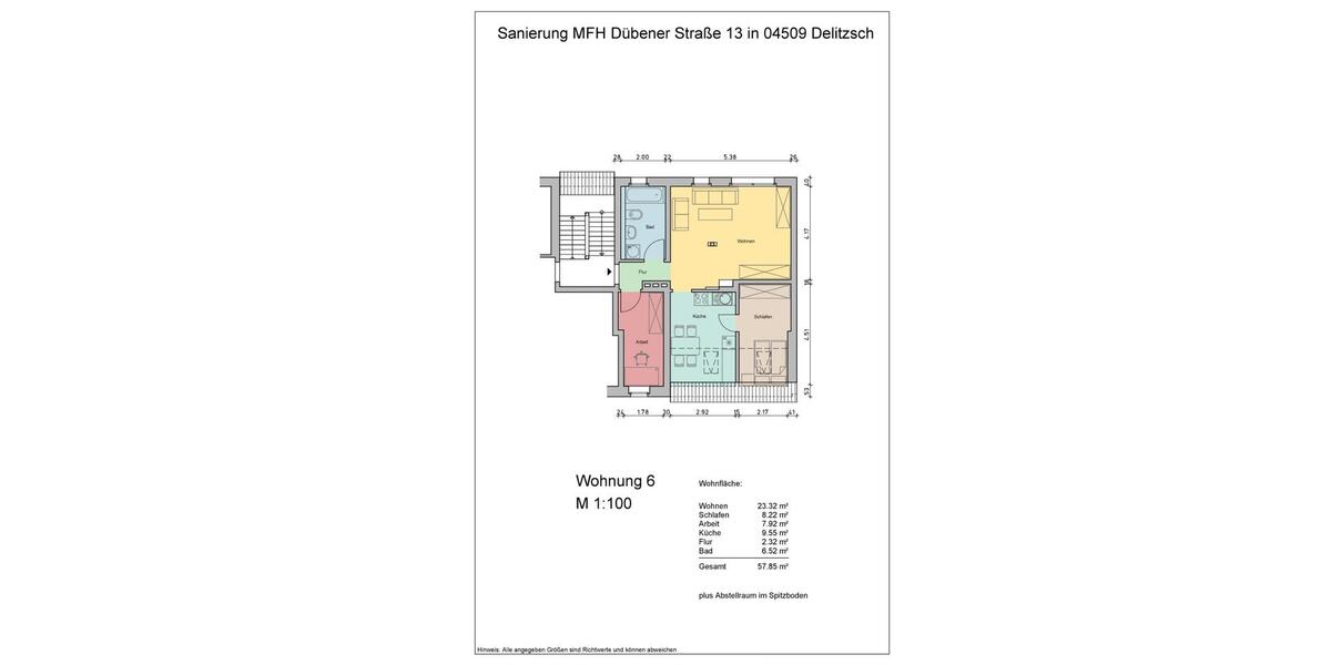 Dachgeschoßwohnung Delitzsch - 2 Zimmer, 58 m&sup2;, 570&euro; | Angebot:25643663
