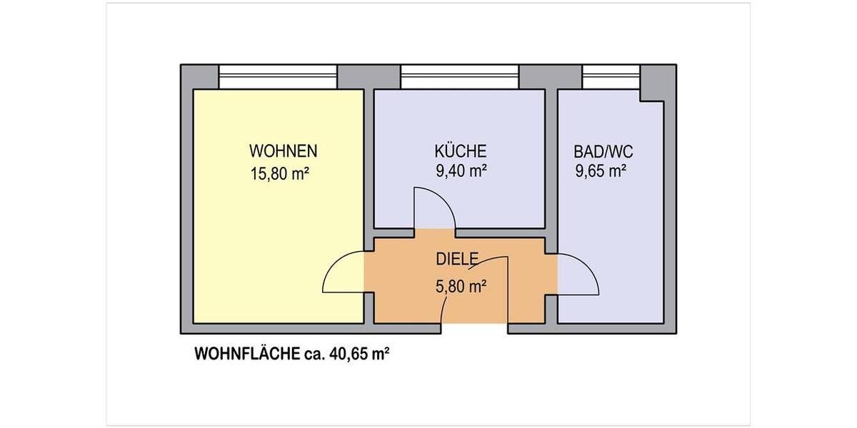 Etagenwohnung Sandersdorf-Brehna Brehna - 1 Zimmer, 41 m&sup2;, 285&euro; | Angebot:23540171