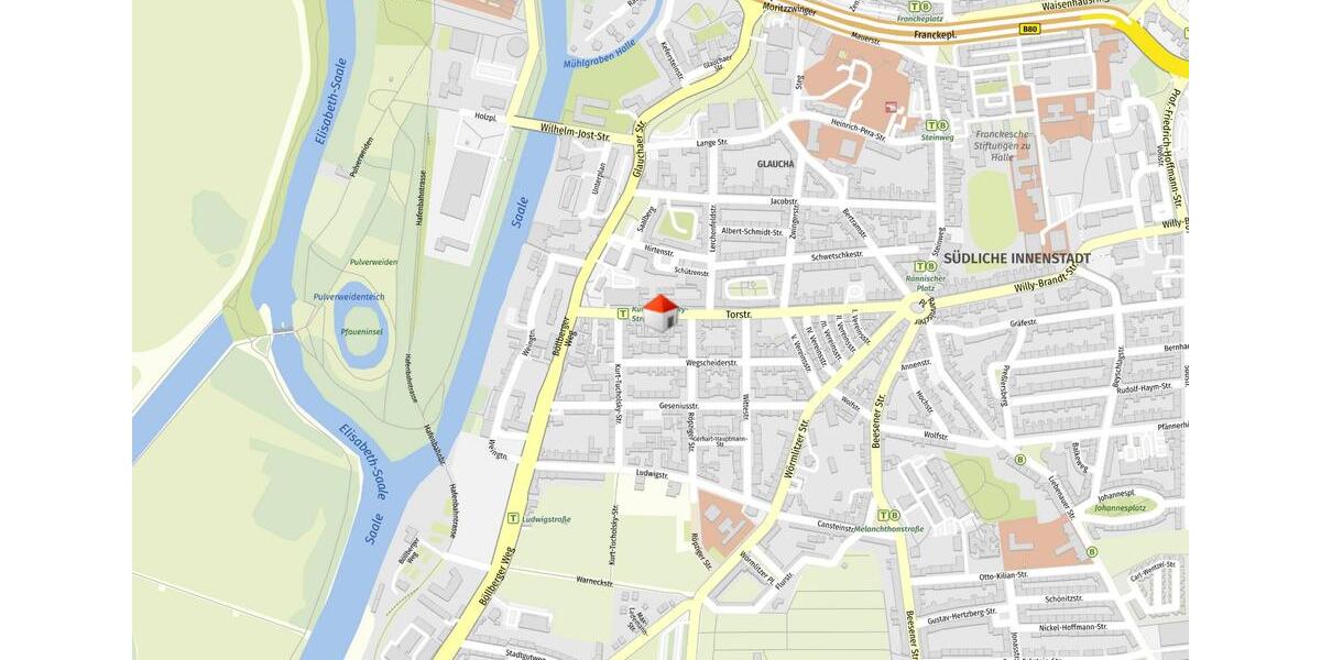 Erdgeschoßwohnung Halle (Saale) Damaschkestraße - 2 Zimmer, 53 m&sup2;, 450&euro; | Angebot:25933948