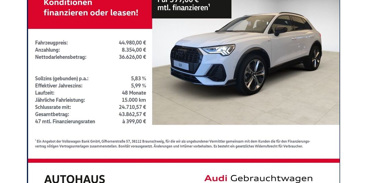 Audi Q3 11.405 km 42.979 &euro; Bitterfeld-Wolfen 06749