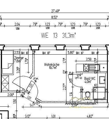 Etagenwohnung Bitterfeld Anhaltsiedlung - 2 Zimmer, 31 m&sup2;, 250&euro; | Angebot:26799300