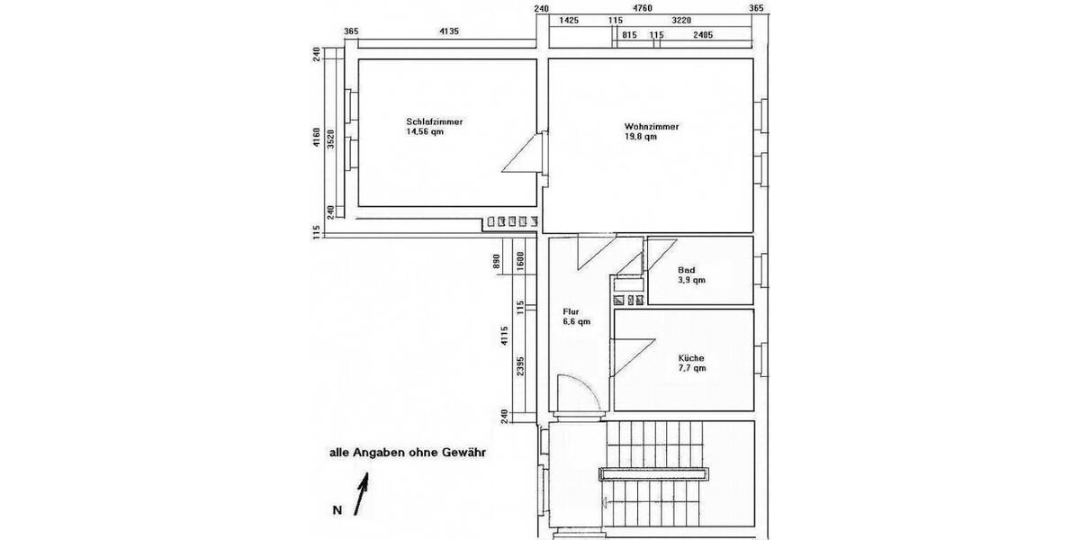 Etagenwohnung Braunsbedra Neumark - 2 Zimmer, 50 m&sup2;, 328&euro; | Angebot:26803941