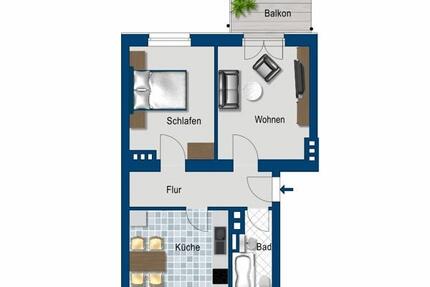 Wohnung Halle (Saale) Frohe Zukunft - 2 Zimmer, 49 m&sup2;, 430&euro; | Angebot:25277635