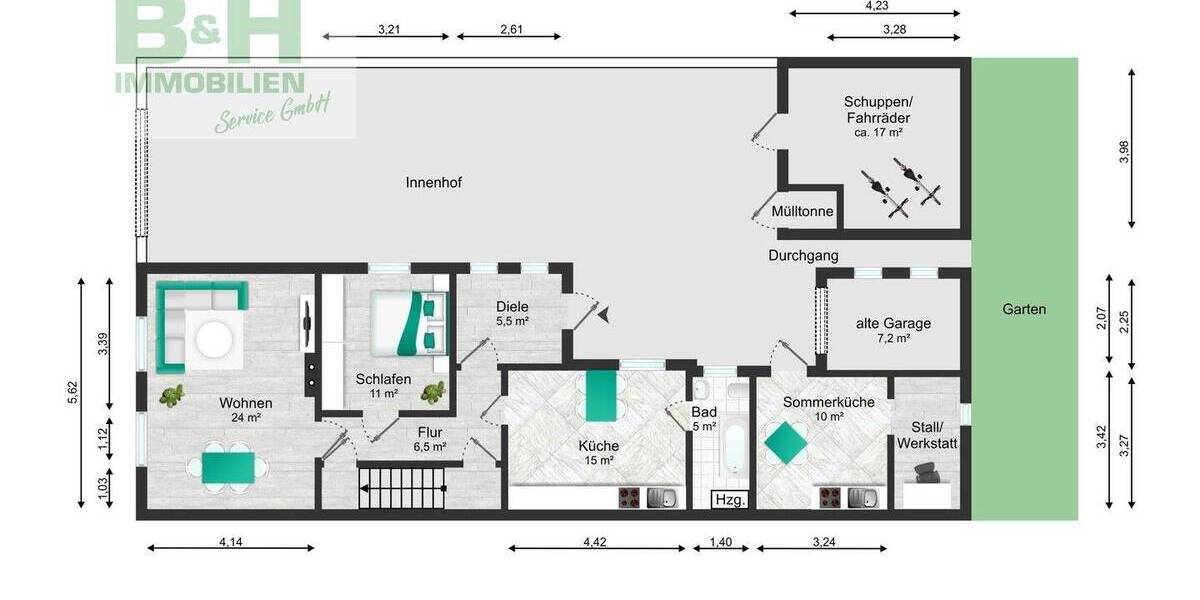 Doppelhaushälfte Sandersdorf-Brehna Ramsin - 5 Zimmer, 135 m&sup2;, 52.000&euro; | Angebot:23624311