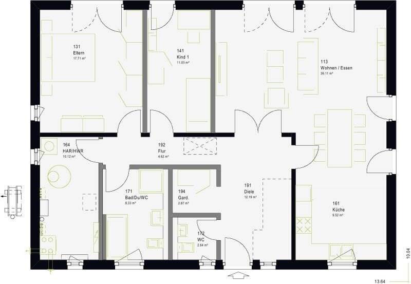 Einfamilienhaus Halle (Saale) Dölau - 5 Zimmer, 115 m&sup2;, 377.000&euro; | Angebot:26851689
