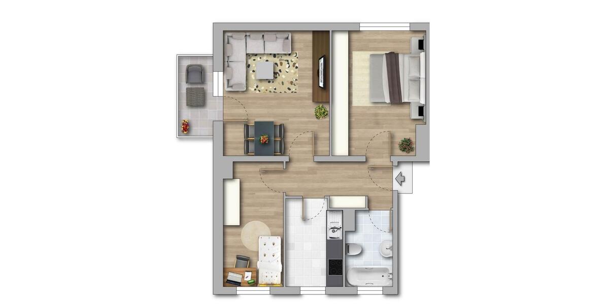 Etagenwohnung Merseburg - 3 Zimmer, 59 m&sup2;, 341&euro; | Angebot:26662548