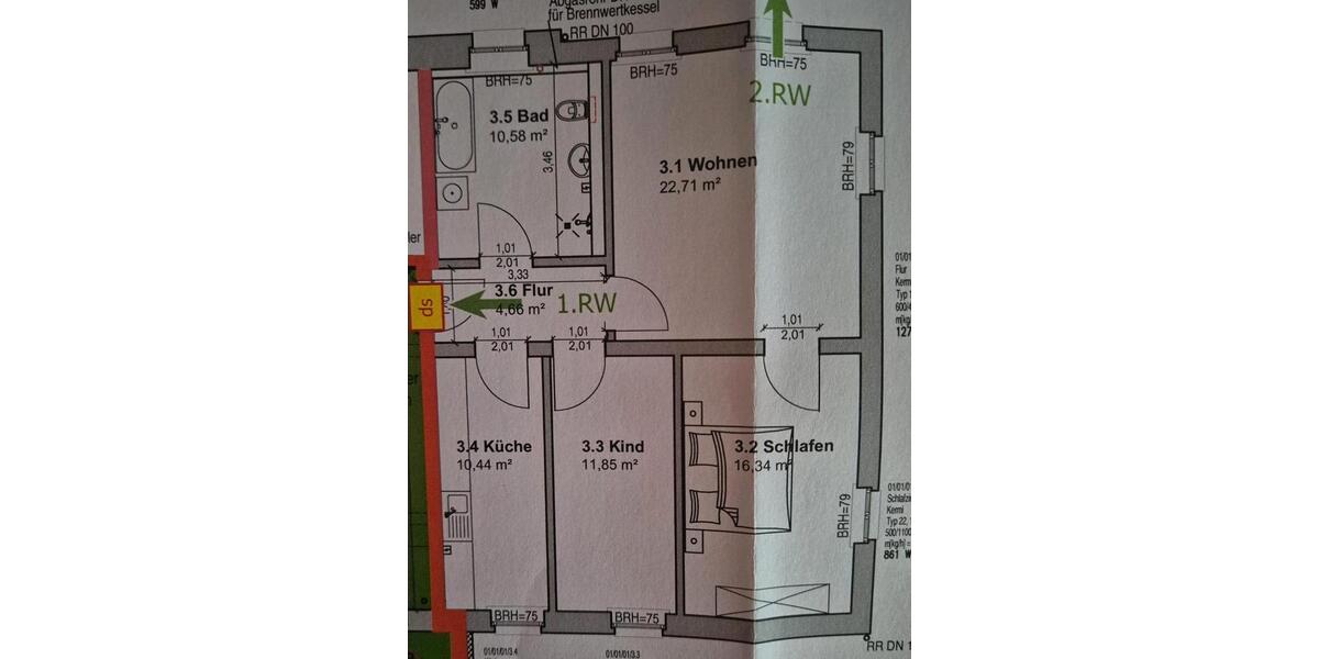 Etagenwohnung Wettin-Löbejün Löbejün - 3 Zimmer, 76 m&sup2;, 611&euro; | Angebot:26615551