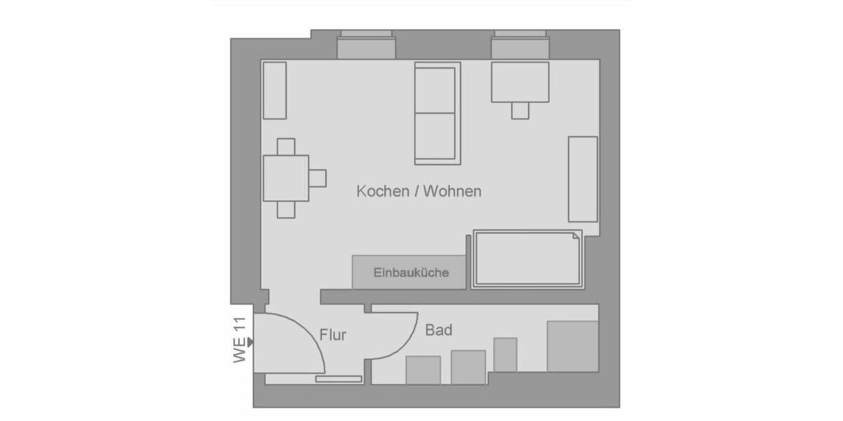 Etagenwohnung Halle (Saale) Dölau - 1 Zimmer, 32 m&sup2;, 360&euro; | Angebot:25900468