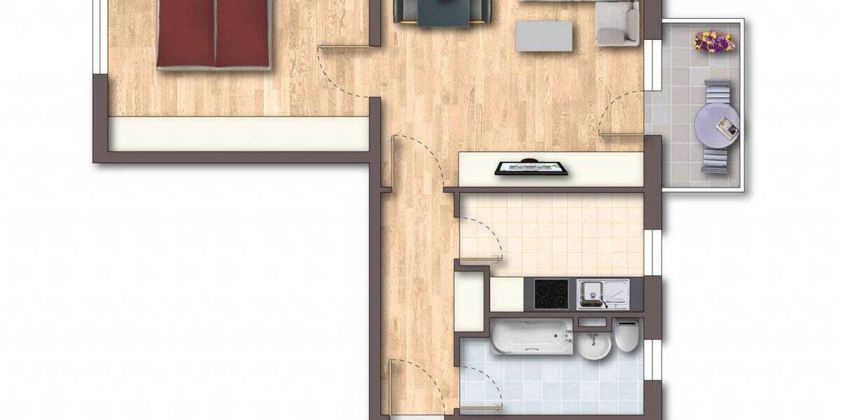 Etagenwohnung Braunsbedra Neumark - 2 Zimmer, 50 m&sup2;, 327&euro; | Angebot:26824585