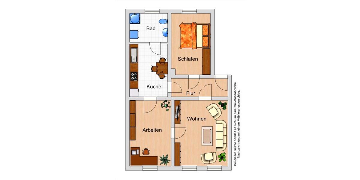 Etagenwohnung Halle (Saale) Frohe Zukunft - 3 Zimmer, 60 m&sup2;, 663&euro; | Angebot:26675413