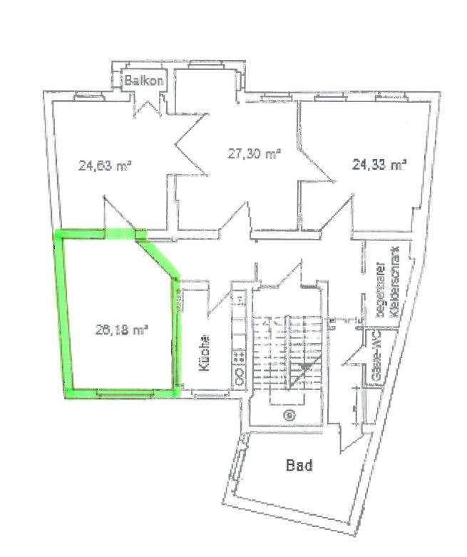 Wohnung zum Mieten in Halle 250 € 23 m²