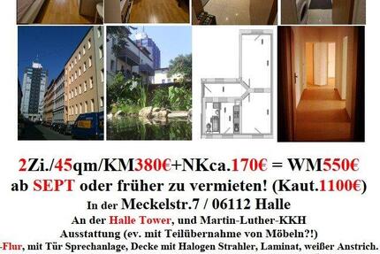 Wohnung Halle (Saale) Büschdorf - 2 Zimmer, 45 m&sup2;, 380&euro; | Angebot:26661248